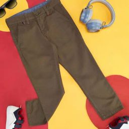 Pantaloons Junior Olive Cotton Regular Fit Trousers-picture-18