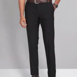 AD by Arvind Black Slim Fit Flat Front Trousers-image-65