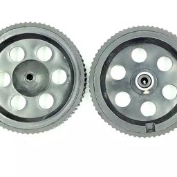 Invento 95mm x 20mm Plastic Robotic Wheel Durable Rubber Black Tire Wheel-image-7