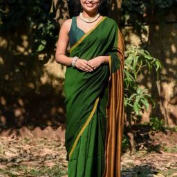 Suta Green Plain Saree Without Blouse-image-59