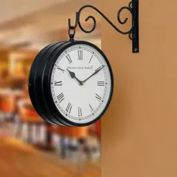 Ancient Clock Makers Round Black Metal Wall Clock-image-6