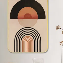 SAF Beige & Black 1 Piece Wood Other Wall Paintings-31