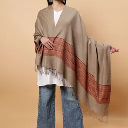 Moda Chales Women Striped Woven Design Shawl-picture-26