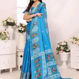 KALINI Ethnic Motifs Printed Saree With Blouse Piece-picture-20