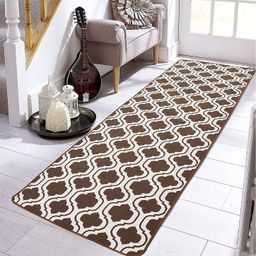 Saral Home Cotton Multi Purpose Jacquard Bedside Runner - Brown-image-55