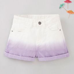 Ed-a-Mamma Sustainable Cotton Ombre Turn Up Mid Thigh Length Shorts - Lilac-image-77