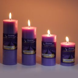Parkash Candle Set of 4 Fragrance Pillar Candles - Purple-image-8