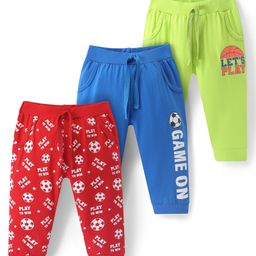 Doodle Poodle  Cotton Full Length Track Pant Football Theme Pack of 3 - Multicolour-image-85