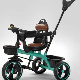 Baybee Albine 2 in 1 Baby Tricycle for Kids, Plug N Play Kids tricycle with Adjustable Parental Control, Cushionseat & Safety guardrail(Green)-picture-33