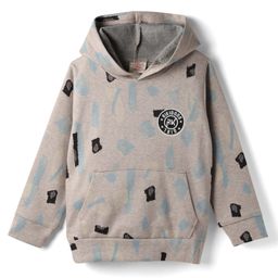 Rikidoos Full Sleeves Abstract Printed Hoodie - Grey-picture-28