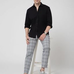 OXYZONE Men Relaxed Fit Solid Spread Collar Casual Cotton Shirt-image-7