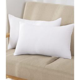 Divine Casa Solid Dyed Microfiber Polyester Pillow Filler Set Of 2 - White image 2