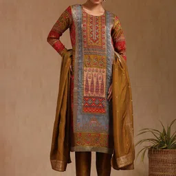 Soch Women Ethinic Motifs Printed Kurta with Trousers & Dupatta-image-45