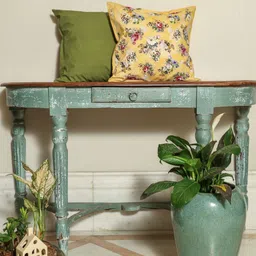 Myntra Elegant Homes Verdant Garden Green & Yellow 2 Pieces Printed Square Cushion Covers-image-10