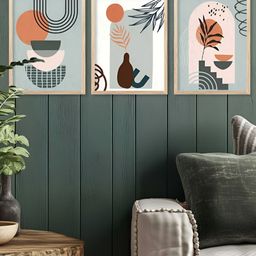 Kotart Brown & White 3 Pieces Floral And Botanical Printed Wooden Wall Arts-picture-6