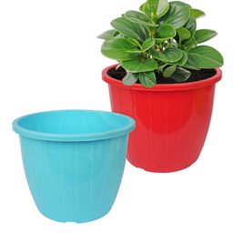 Kuber Industries Red & Blue Pack of 2 Duro-Design Flower Planters-55