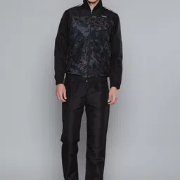 Alcis Men Black Camouflage Printed Tracksuit-image-2