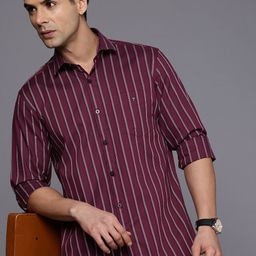 Louis Philippe Sport Slim Fit Self Striped Pure Cotton Casual Shirt-picture-35