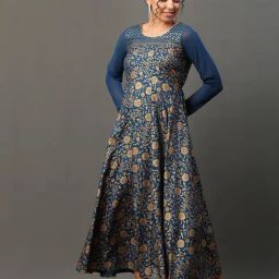 Aurelia Blue Regular Fit Floral Kurta-image-60
