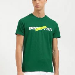 United Colors Of Benetton Green Regular Fit Printed T-Shirt-image-14