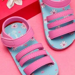 ONYC Girls Floral Printed Open Toe Flats-picture-2