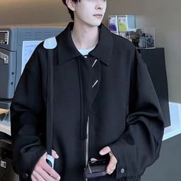 StyleCast Men Spread Collar Solid Casual Open Front Jacket-5