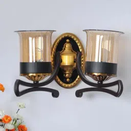 Kapoor E Illuminations Clarendale Gold & Black Metal Dual Shade Wall Light - Set of 1-image-44