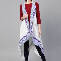 Geroo jaipur White Printed Long Shrug-image-19