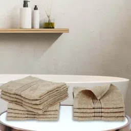LORENA 100% Cotton Super-Soft Terry Towels -12pc Face Towel (d`ross) solid-taupe-image-83