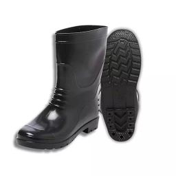 Agarson Bahubali Series 27.94 cm (11 inch) Height Rubber Sole Dual Density PVC Black Safety Gum Boot Size UK 6-18