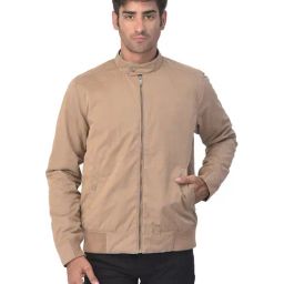 Woodland Brown Mandarin Collar Jacket-image-13