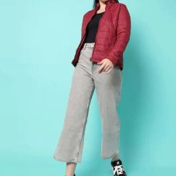 Campus Sutra Maroon Padded jacket-image-99