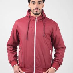 NUMERO UNO Salsa Red Regular Fit Bomber Jacket-0