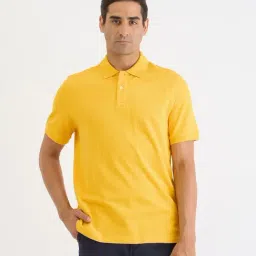 GANT Yellow Regular fit Solid Polo T-Shirt-image-37