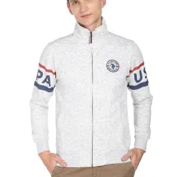 U.S. Polo Assn. Light Grey Cotton Regular Fit Logo Printed Sweatshirt-image-33