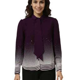 Allen Solly Purple Polka Dot Shirt-image-93