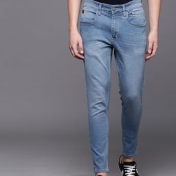WROGN Men Blue Skinny Fit Mid-Rise Clean Look Stretchable Jeans-image-24