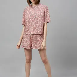Chemistry Pink Cotton Print Night Suit-image-53