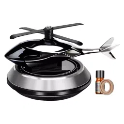 Cartronics Helicopter Alloy shaped Solar Powered Car Air Freshner Silver-14