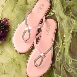 BIZZARO Women Pink Leather Open Toe Flats-image-80