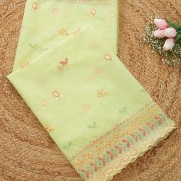 Soch Light Green Cotton Embroidered Dupatta-picture-21