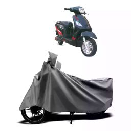 Auto Pearl Two Wheeler Cover with Bag for Hero Electric Electric NYX e5 BS6, Silver-image-14