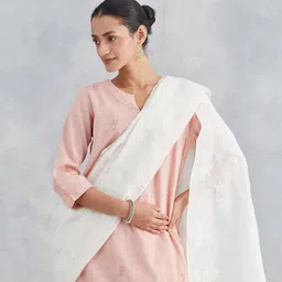 Fabindia Embroidered Cotton Silk Dupatta-picture-51