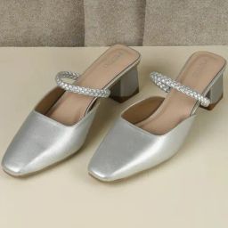 Metro Women's Silver Mule Shoes-image-39