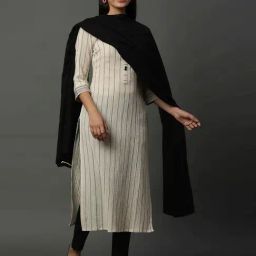Aurelia Black Cotton Solid Dupatta-70