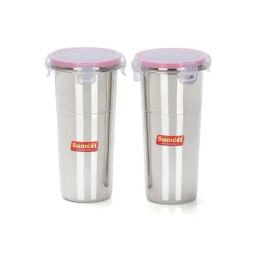 Sumeet Silver Stainless Steel Tumbler - Set of 2-image-99