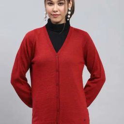 Monte Carlo Maroon Regular Fit Cardigan-image-89