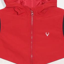 Allen Solly Kids Red Color Block Regular Fit Jacket image 3