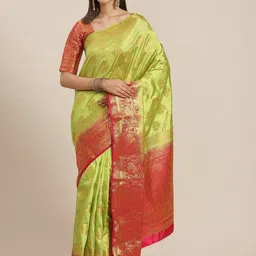 KAVINDI Woven Design Zari Pure Silk Banarasi Saree-picture-17