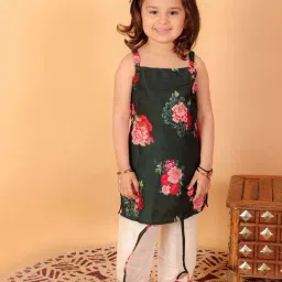 VASTRAMAY Girls Green Floral Clothing Sets-image-29
